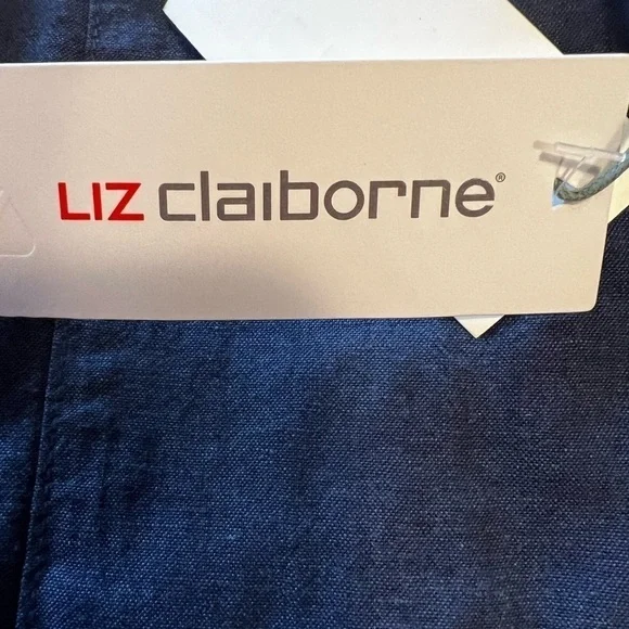 NWT-LIZ Claiborne Drawstring Cropped Wide Pants - Picture 6 of 7